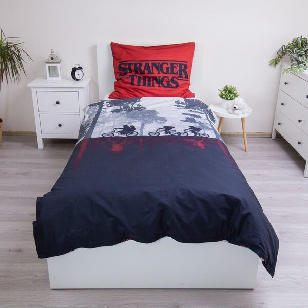 Pamučna dječja posteljina za krevet za jednu osobu 140x200 cm Stranger Things "Upside Down" – Jerry Fabrics