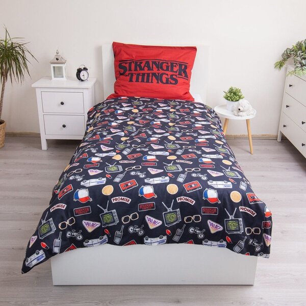 Pamučna dječja posteljina za krevet za jednu osobu 140x200 cm Stranger Things "Upside Down" – Jerry Fabrics