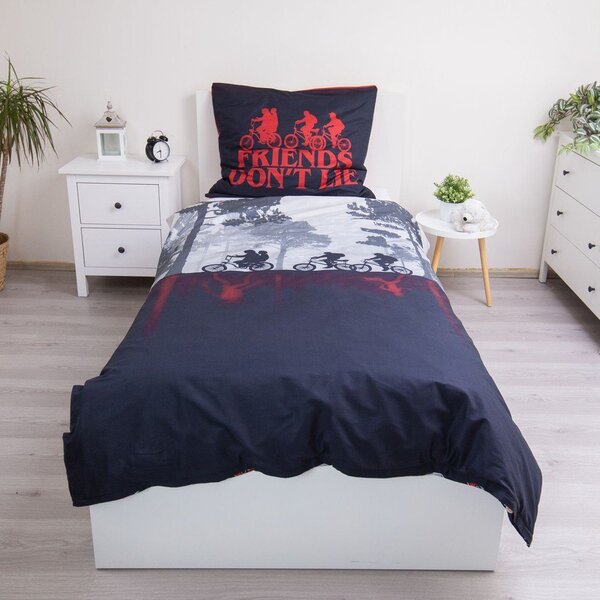 Pamučna dječja posteljina za krevet za jednu osobu 140x200 cm Stranger Things "Upside Down" – Jerry Fabrics