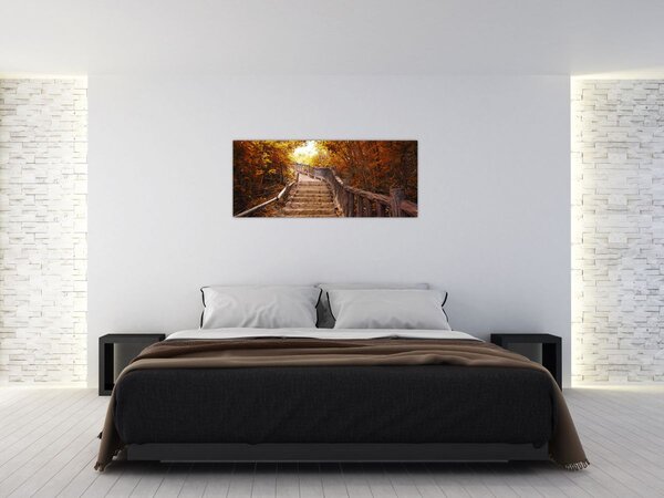 Slika - Stepenice u prirodi u jesen (120x50 cm)