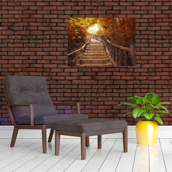 Slika - Stepenice u prirodi u jesen (70x50 cm)