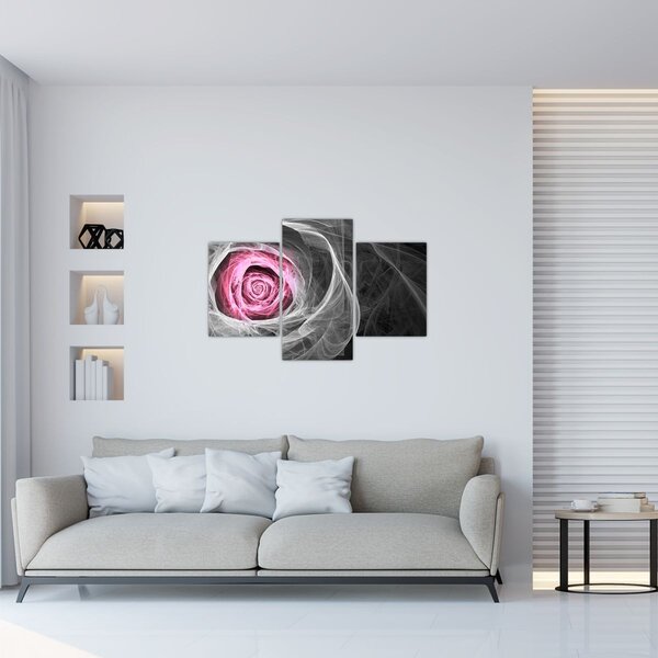 Slika - Apstraktna ruža, fuksija (90x60 cm)