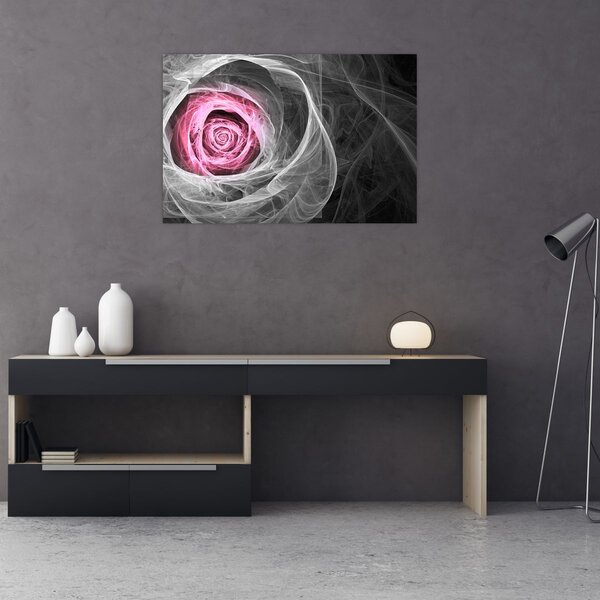 Slika - Apstraktna ruža, fuksija (90x60 cm)