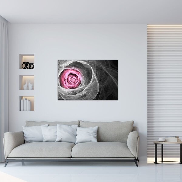 Slika - Apstraktna ruža, fuksija (90x60 cm)