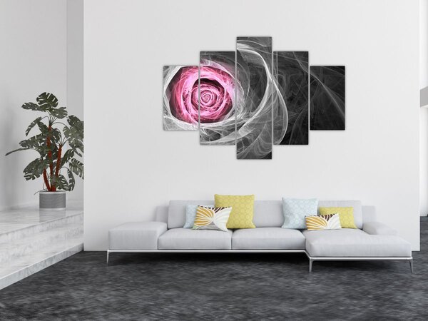 Slika - Apstraktna ruža, fuksija (150x105 cm)