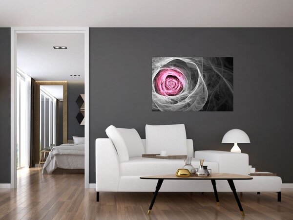 Slika - Apstraktna ruža, fuksija (90x60 cm)
