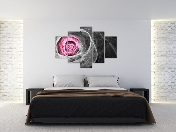 Slika - Apstraktna ruža, fuksija (150x105 cm)