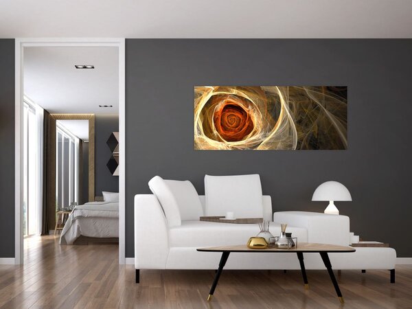 Slika - Apstraktne ruže u vatrenim bojama (120x50 cm)