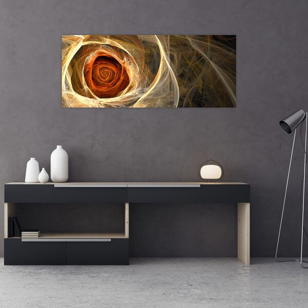 Slika - Apstraktne ruže u vatrenim bojama (120x50 cm)