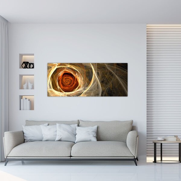 Slika - Apstraktne ruže u vatrenim bojama (120x50 cm)