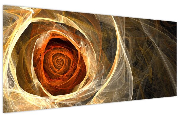 Slika - Apstraktne ruže u vatrenim bojama (120x50 cm)