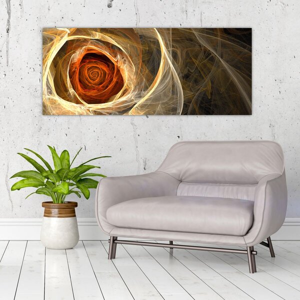 Slika - Apstraktne ruže u vatrenim bojama (120x50 cm)