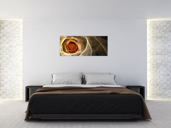 Slika - Apstraktne ruže u vatrenim bojama (120x50 cm)