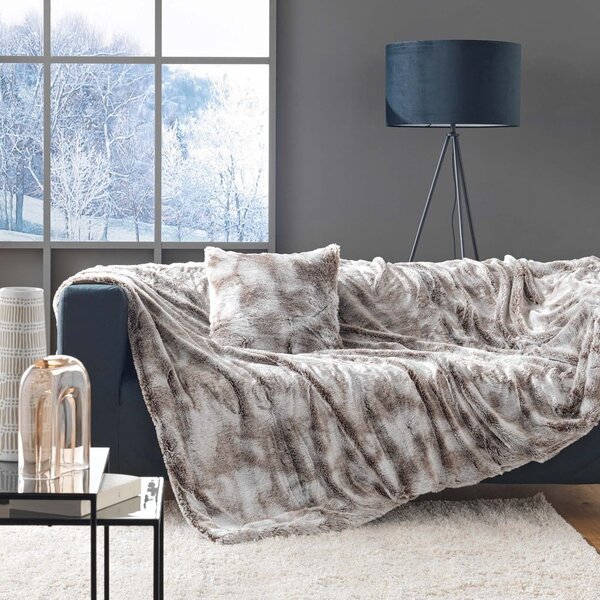 Smeđa deka od umjetnog krzna 180x220 cm Antartic – douceur d'intérieur