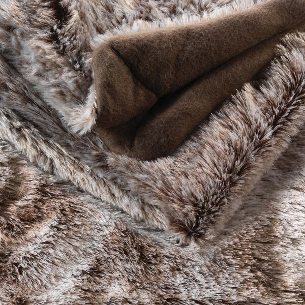 Smeđa deka od umjetnog krzna 180x220 cm Antartic – douceur d'intérieur
