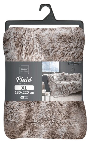 Smeđa deka od umjetnog krzna 180x220 cm Antartic – douceur d'intérieur