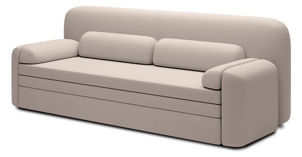 Bež baršunasti sklopiva/s prostorom za odlaganje sofa 236 cm Elioss – ELTAP