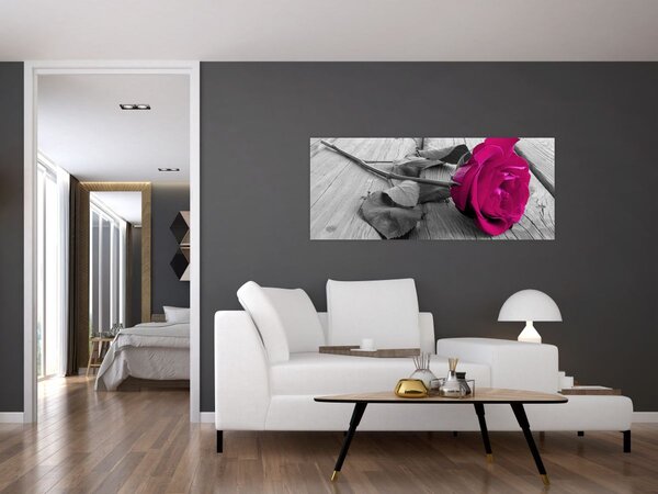 Slika - Ružičasta ruža (120x50 cm)