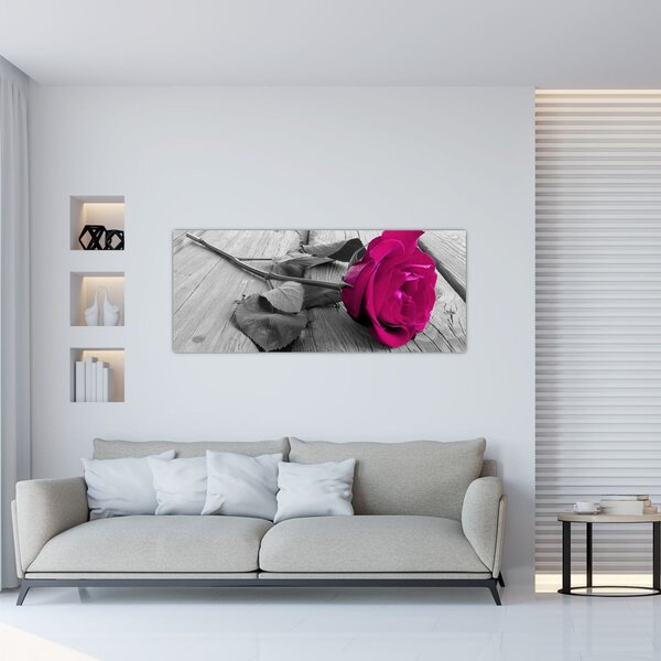 Slika - Ružičasta ruža (120x50 cm)