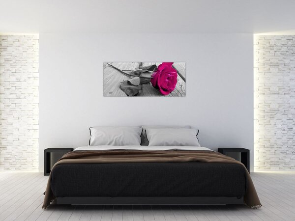 Slika - Ružičasta ruža (120x50 cm)