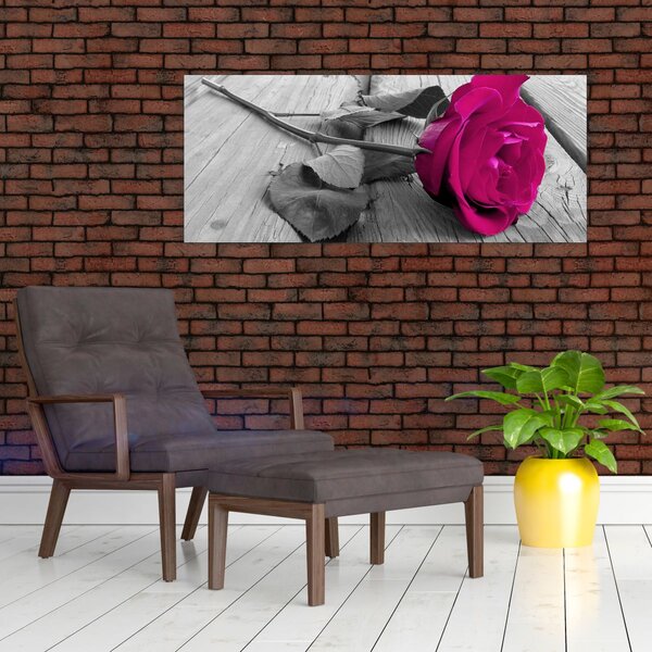 Slika - Ružičasta ruža (120x50 cm)