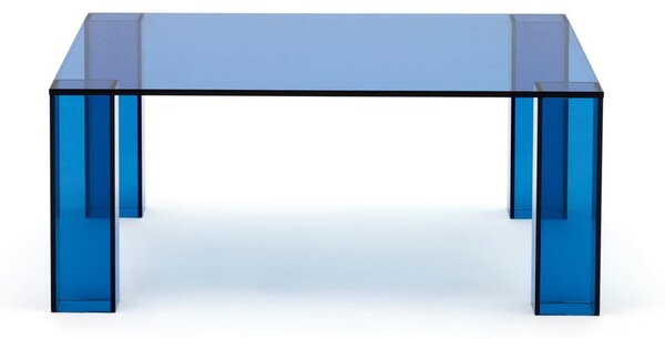 Plavi stakleni stolić za kavu 85x85 cm Adularia – Kave Home