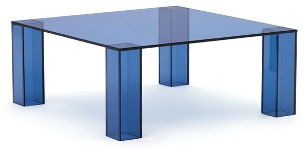 Plavi stakleni stolić za kavu 85x85 cm Adularia – Kave Home