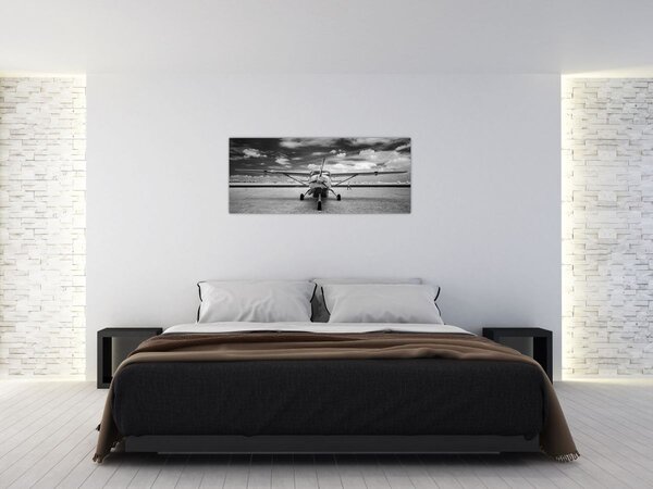 Slika - Avion crno-bijeli (120x50 cm)