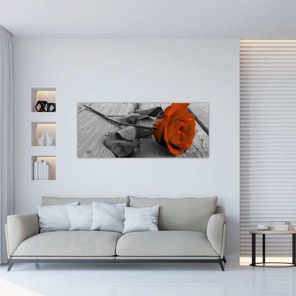Slika - Narančasta ruža (120x50 cm)