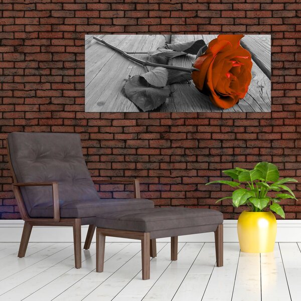 Slika - Narančasta ruža (120x50 cm)
