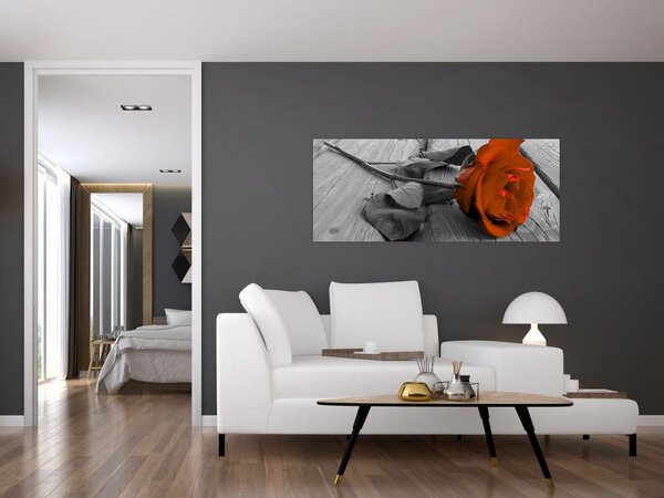 Slika - Narančasta ruža (120x50 cm)