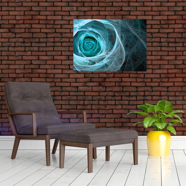 Slika - Apstraktna ružičasto plava s crnom pozadinom (70x50 cm)