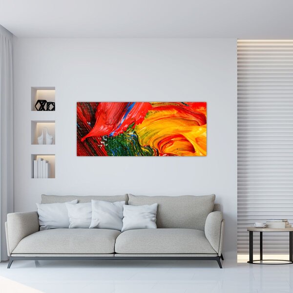 Slika - Modrenje apstrakcije kistom (120x50 cm)