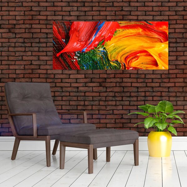 Slika - Modrenje apstrakcije kistom (120x50 cm)