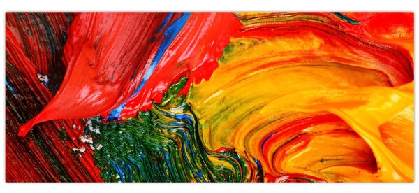 Slika - Modrenje apstrakcije kistom (120x50 cm)