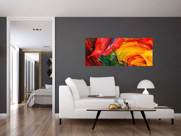 Slika - Modrenje apstrakcije kistom (120x50 cm)