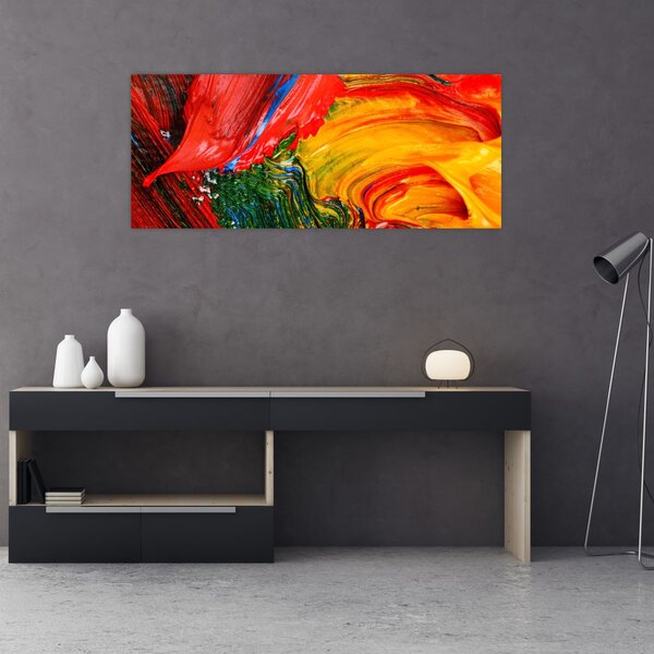 Slika - Modrenje apstrakcije kistom (120x50 cm)