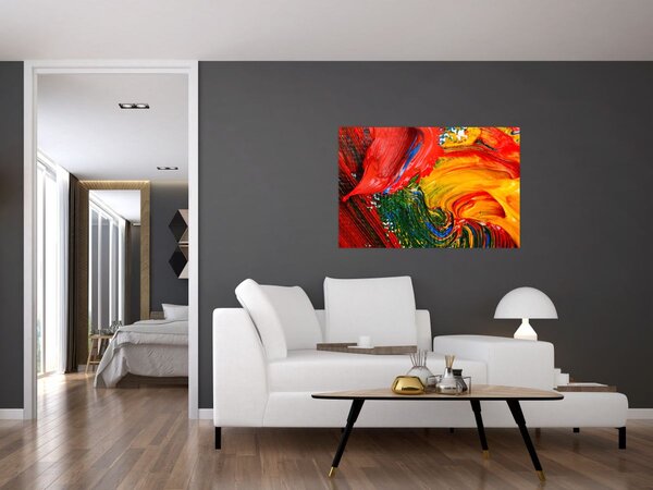 Slika - Modrenje apstrakcije kistom (90x60 cm)