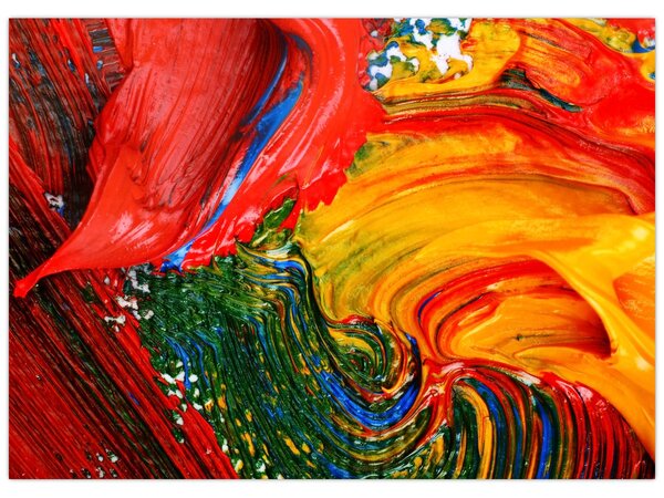 Slika - Modrenje apstrakcije kistom (70x50 cm)