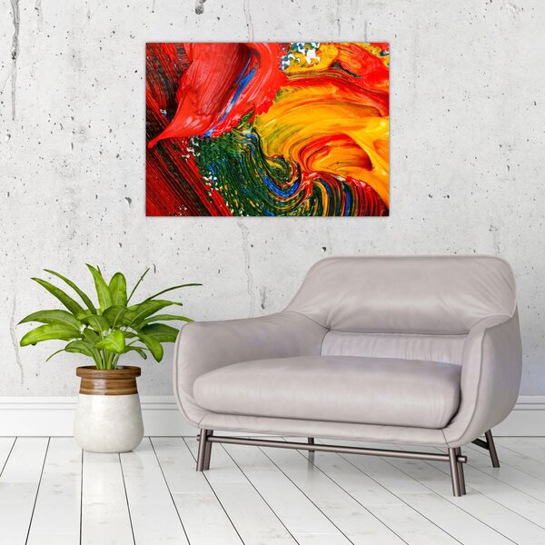Slika - Modrenje apstrakcije kistom (70x50 cm)