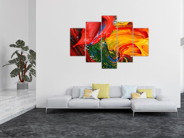Slika - Modrenje apstrakcije kistom (150x105 cm)