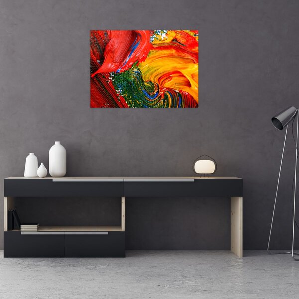 Slika - Modrenje apstrakcije kistom (70x50 cm)