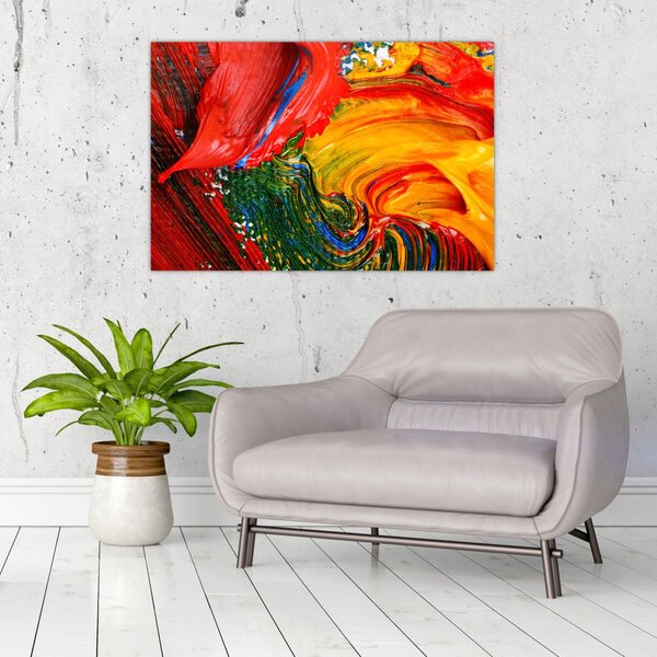 Slika - Modrenje apstrakcije kistom (90x60 cm)