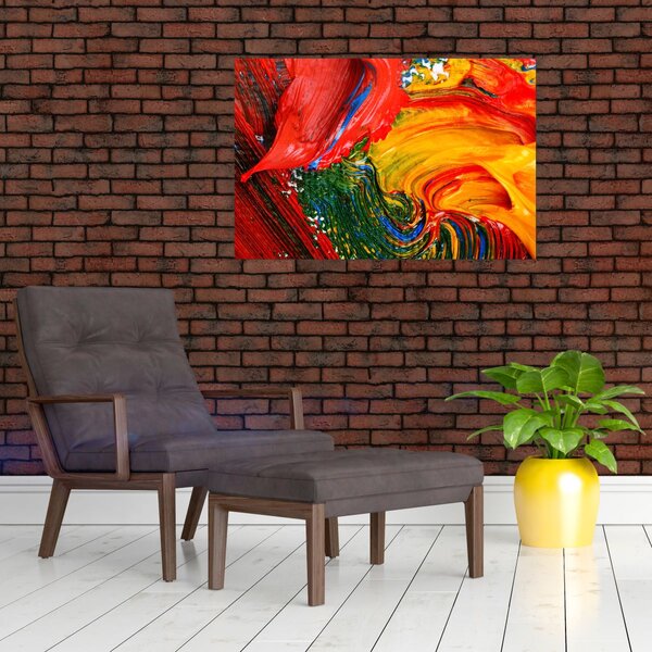 Slika - Modrenje apstrakcije kistom (90x60 cm)