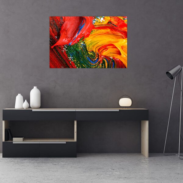 Slika - Modrenje apstrakcije kistom (90x60 cm)