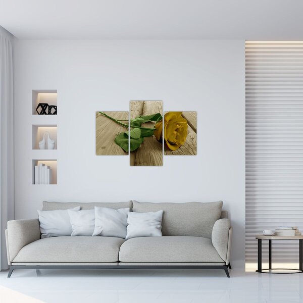 Slika - Vintage žute ruže (90x60 cm)