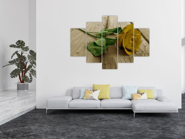Slika - Vintage žute ruže (150x105 cm)