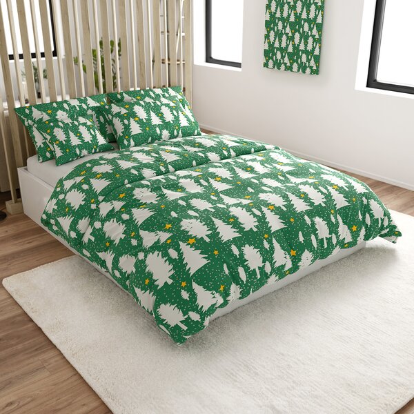 Pamučna posteljina EVERGREEN DREAMS zelena Dimenzije posteljine: 70 x 90 cm | 140 x 200 cm