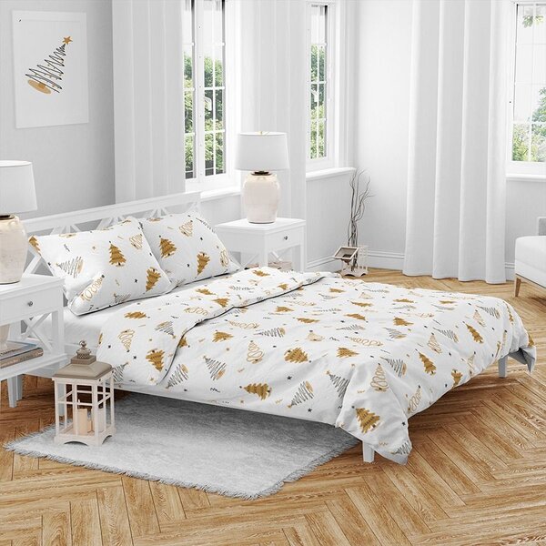 Pamučna posteljina FROST & GOLD bijela Dimenzije posteljine: 70 x 90 cm | 140 x 200 cm