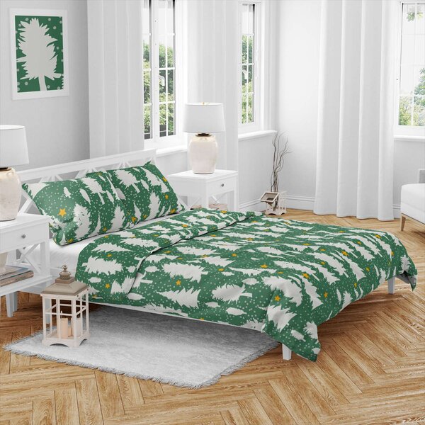 Pamučna posteljina EVERGREEN DREAMS zelena Dimenzije posteljine: 70 x 90 cm | 140 x 200 cm